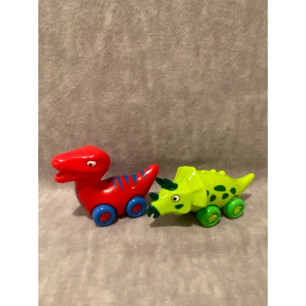 3 Bees & Me Dinosaur Toy Cars Set of 2 T-Rex & Triceratops Friction Pull Back